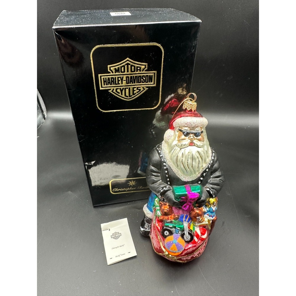 1998 CHRISTOPHER RADKO HARLEY SANTA 7" ORNAMENT 98-HAR-01